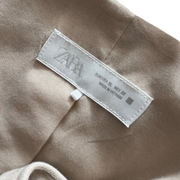 LINEN TAILORED VEST Size XL Beige from Zara Spain. Like NEW - Picture 3 of 10